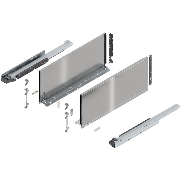 Blum 22in. F Height Legrabox Stainless Drawer Set, 125 Lbs Weight Rating - 770F55S0I