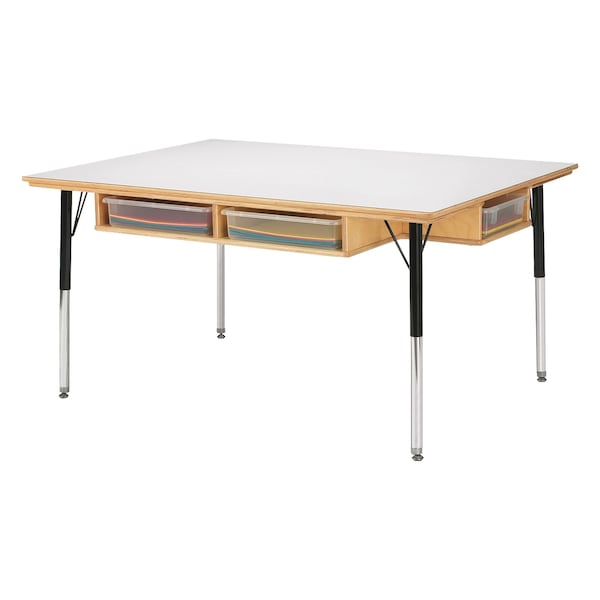 Jonti-Craft Table with Storage, 15 in., 24 in. Ht, with Clear Paper-Trays - 55225JC