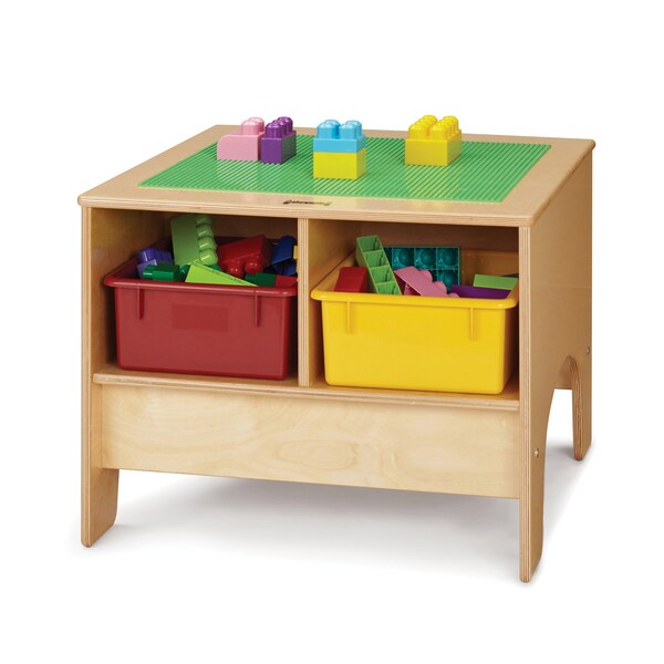 Jonti-Craft KYDZ Building Table, Preschool Brick Compatible, with Colored Tubs - 57459JC