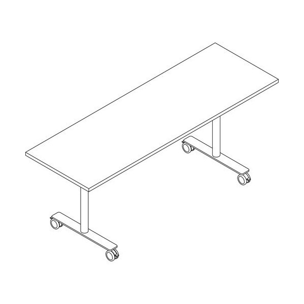 Groupe Lacasse Table, Rectangular, Mobile, 60inWx24inDx29inH, Musta - LAST1SMRC2460TT