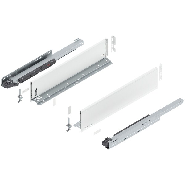 Blum 22in. K Height Legrabox Gray Drawer Set, 125 Lbs Weight Rating - 770K55S0S