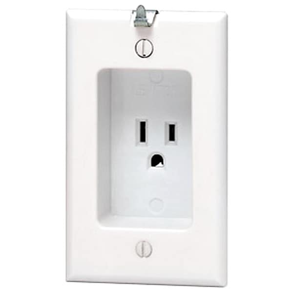 Receptáculo Leviton, 15 A Amps, 125VAC, Salida única, 5-15R, Blanco - 688-W