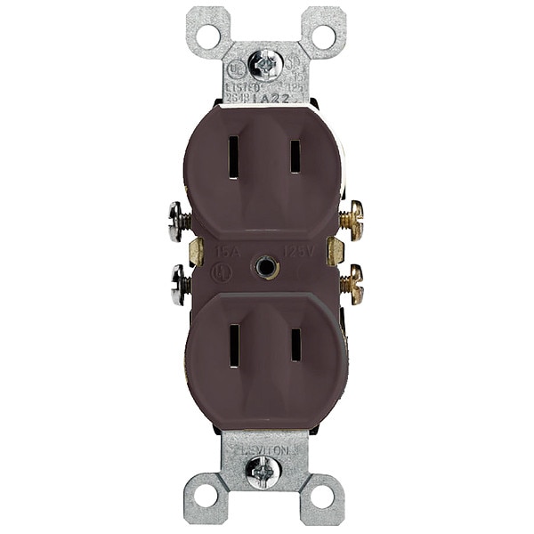 Contacto Leviton, 15 A Amperios, 125VCA, Toma Duplex, 1-15R, Café - 223