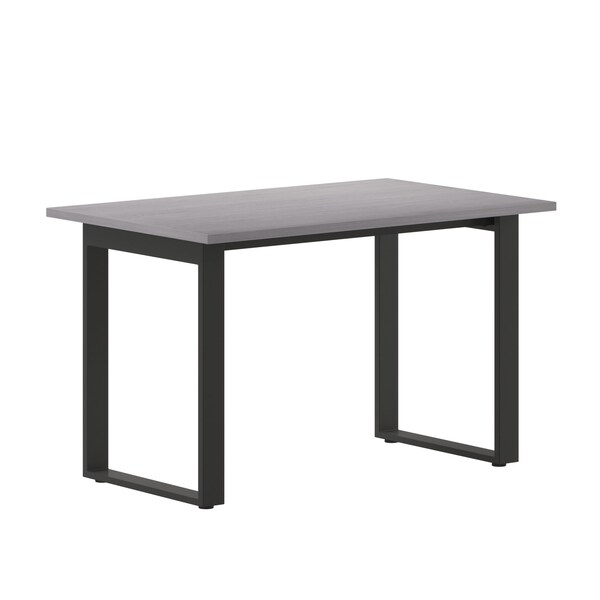Flash Furniture Redmond 48x30 Conf Tbl w/1in. Thick Dbl Sided Laminate Tbl Top w/PVC and U-Frame Steel Bse, Gry Oak - MT-M4830-LTGRY-UBF-GG