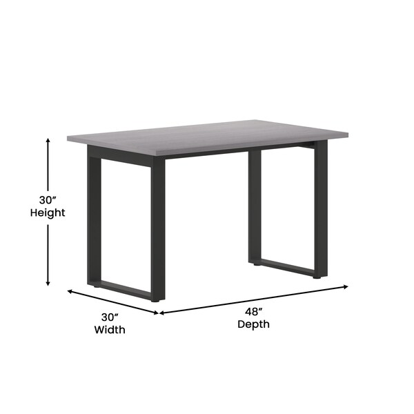 Flash Furniture Redmond 48x30 Conf Tbl w/1in. Thick Dbl Sided Laminate Tbl Top w/PVC and U-Frame Steel Bse, Gry Oak - MT-M4830-LTGRY-UBF-GG