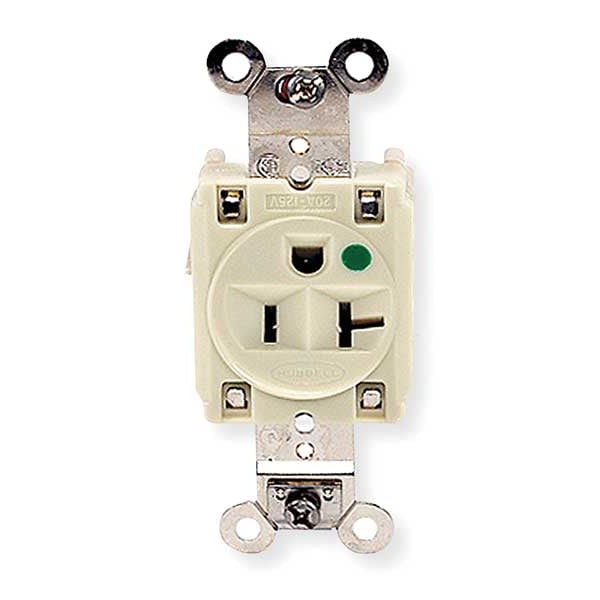 Tomacorriente Hubbell, 20 A Amperios, 125V AC, Montaje al Ras, Salida Individual, 5-20R, Marfil - HBL8310I