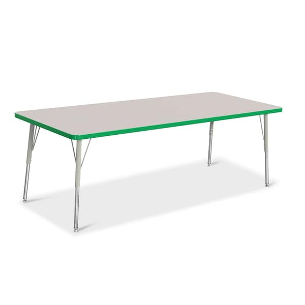 Jonti-Craft Berries Rectangle Activity Table, 30 in. x 72 in., A-height, Freckled Gray/Green/Gray - 6413JCA119