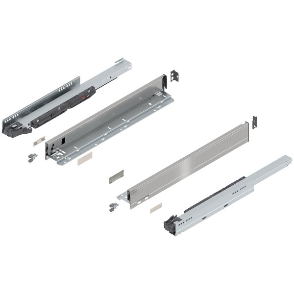 Blum 20in. N Height Legrabox Stainless Drawer Set, 125 Lbs Weight Rating - 770N50S0I