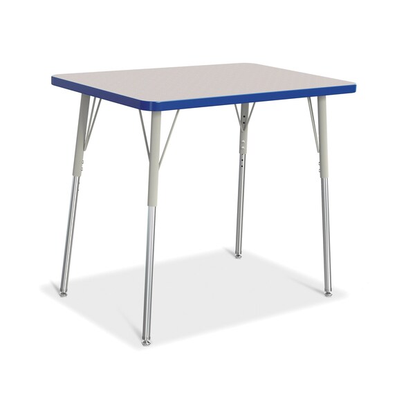Jonti-Craft Berries Rectangle Activity Table, 24 in. x 36 in., A-height, Freckled Gray/Blue/Gray - 6478JCA003