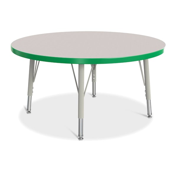 Jonti-Craft Berries Round Activity Table, 36 in. Diameter, E-height, Freckled Gray/Green/Gray - 6488JCE119