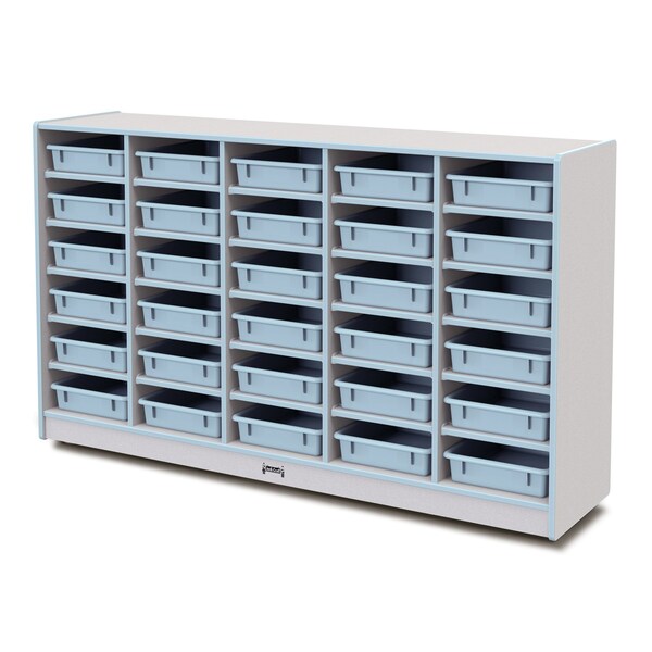 Jonti-Craft Rainbow Accents 30 Paper-Tray Mobile Storage, with Paper-Trays, Coastal Blue - 0931JCWW131