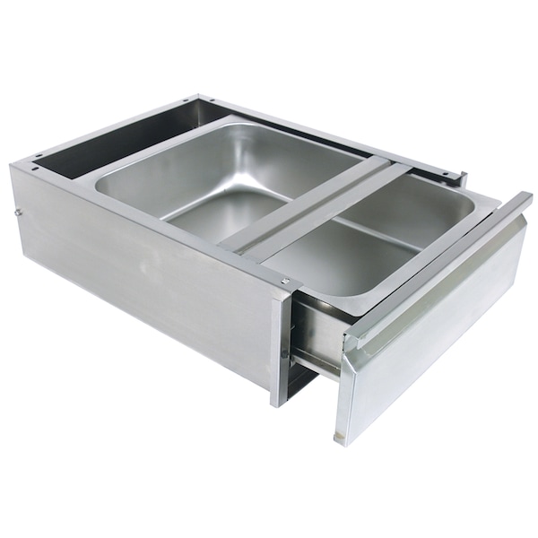 Bk Resources Stainless Steel Drawer Assembly W/Stainless Steel Pan 200lb 15"x20"x5" - BKDWR-1820-ASSY-SS