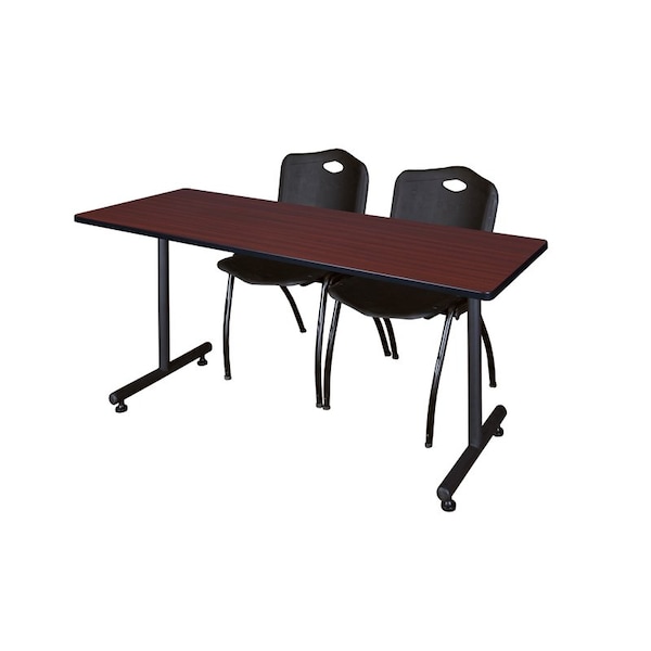Kobe Rectangle Training Table, 60" W, 29" H, Laminate Top, Mahogany - MKTRCT6024MH47BK