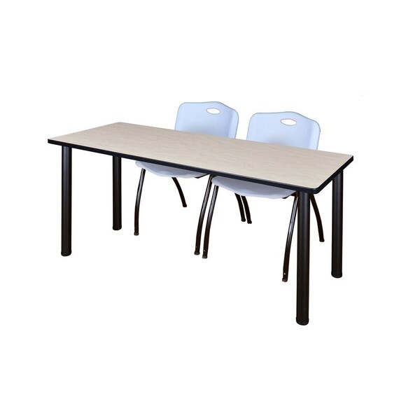 Kee Rectangle Tables > Training Tables > Kee Table & Chair Sets, 60 W, 24 L, 29 H, Maple - MT6024PLBPBK47GY