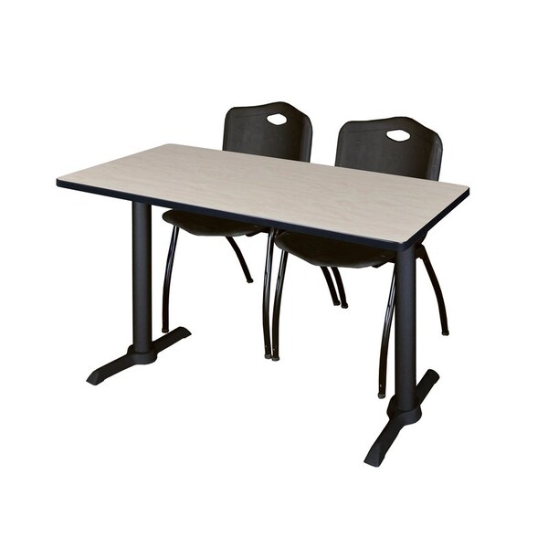 Cain Rectangle Tables > Training Tables > Cain Training Table & Chair Sets, 48 W, 24 L, 29 H, Maple - MTRCT4824PL47BK