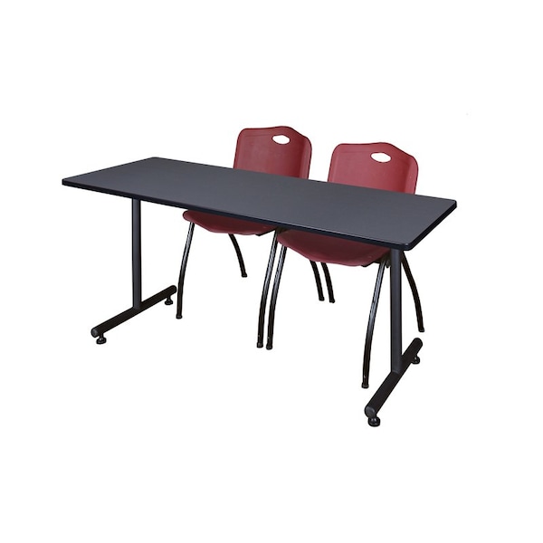 Kobe Rectangle Tables > Training Tables > Kobe Training Table & Chair Sets, 60 W, 24 L, 29 H, Grey - MKTRCT6024GY47BY