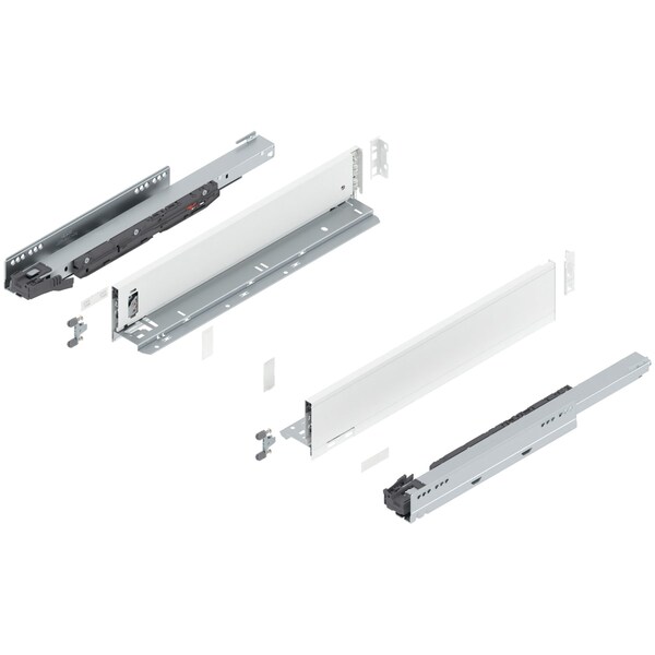 Blum 18in. M Height Legrabox Silk White Drawer Set, 125 Lbs Weight Rating - 770M45S0S