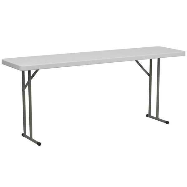 Flash Furniture 18 W, 72 L, 29 H, Metal, Plastic, Plastic: Polyethylene Top, Granite White - 4-DAD-YCZ-180-GW-GG
