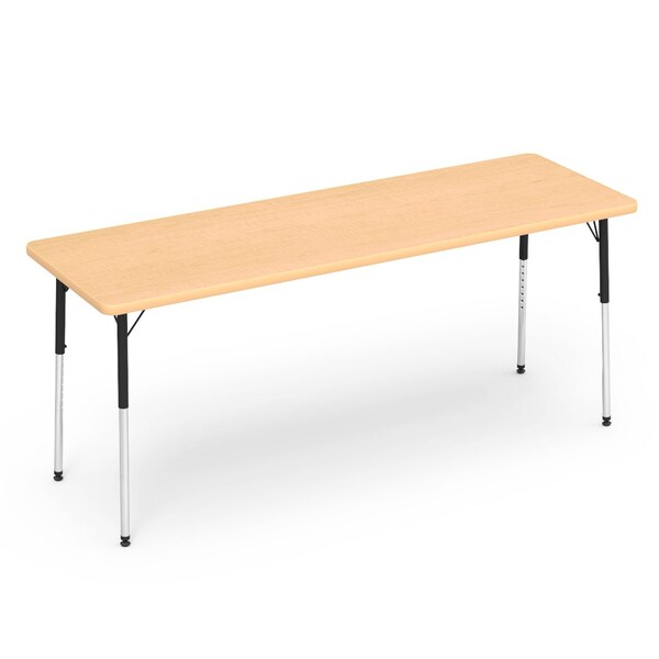 Virco 72 in. W, 24 in. L, 22-30 in. H, Fusion Maple Top / Beige Edge - 482472