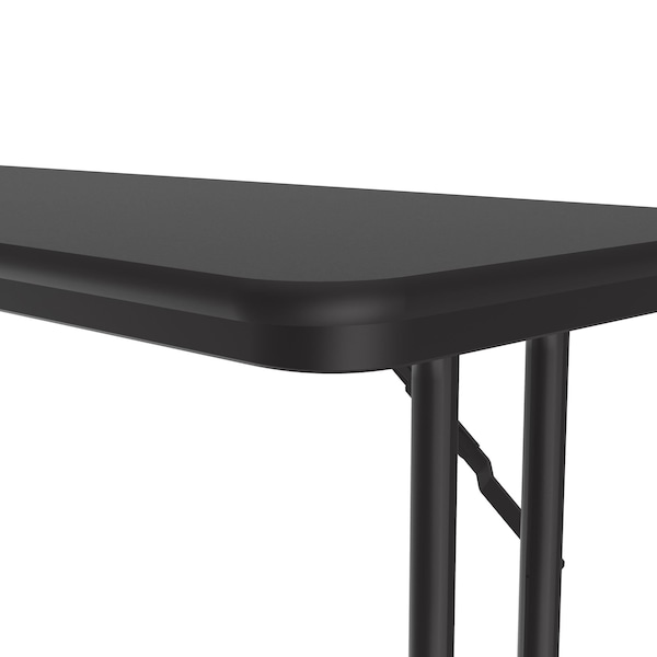Correll Rectangle Off Set Leg Folding Seminar Training Table, 18" W, 72" L, 29" H, Black Granite - ST1872PX-07