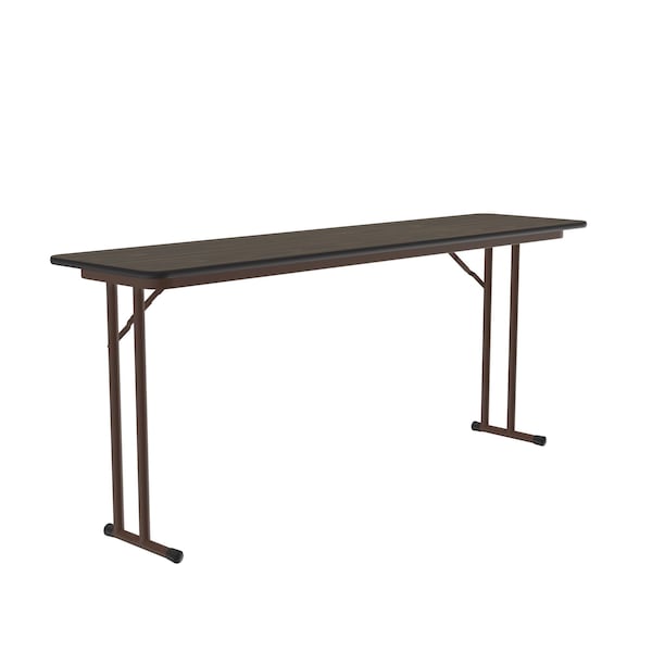 Correll Rectangle Off Set Leg Folding Seminar Training Table, 24" W, 60" L, 29" H, Walnut - ST2460PX-01