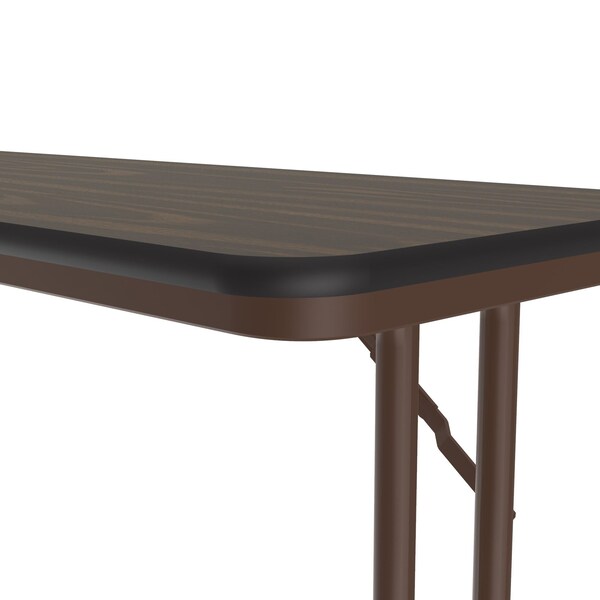 Correll Rectangle Off Set Leg Folding Seminar Training Table, 24" W, 60" L, 29" H, Walnut - ST2460PX-01