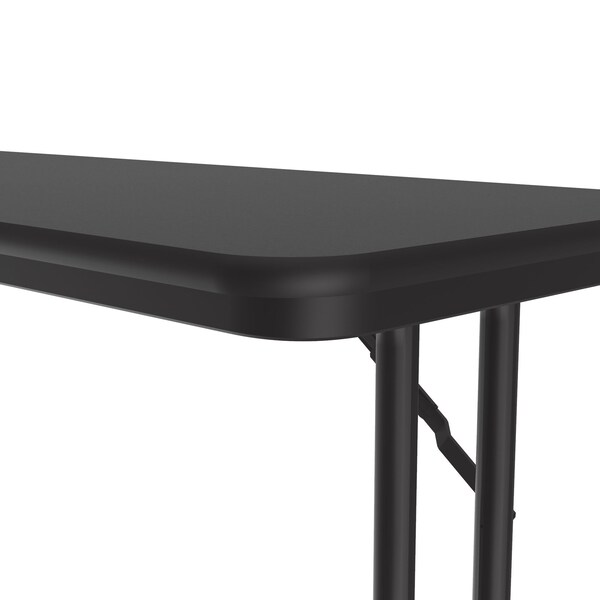 Correll Rectangle Off Set Leg Folding Seminar Training Table, 18" W, 60" L, 29" H, Black Granite - ST1860PX-07