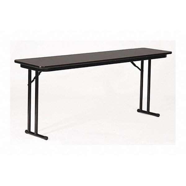 Correll Rectangle Off Set Leg Folding Seminar Training Table, 18" W, 60" L, 29" H, Black Granite - ST1860PX-07
