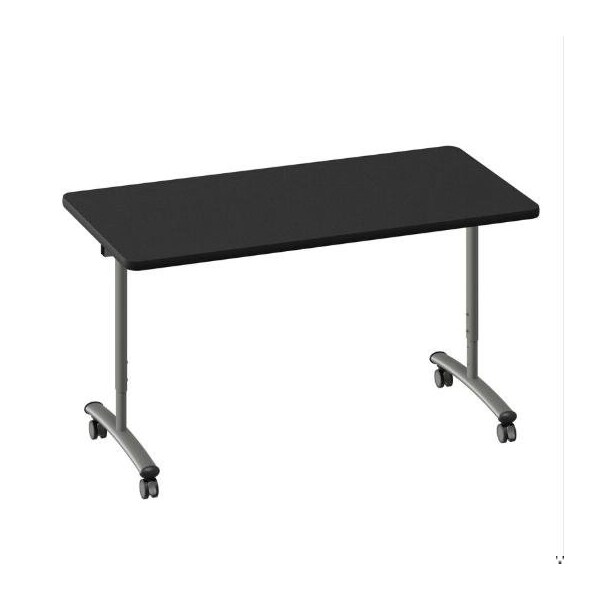 Correll Rectangle Premium Sit To Stand TFL Flip Top Table, 60 in W, 28 in to 38 in H, Particleboard Top - FTS3060TF-07-14-09