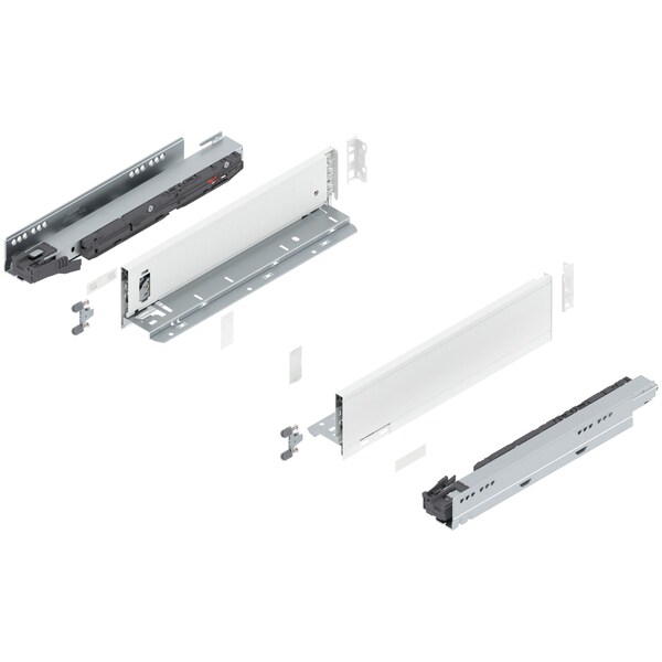 Blum 14in. M Height Legrabox Gray Drawer Set, 125 Lbs Weight Rating - 770M35S0S