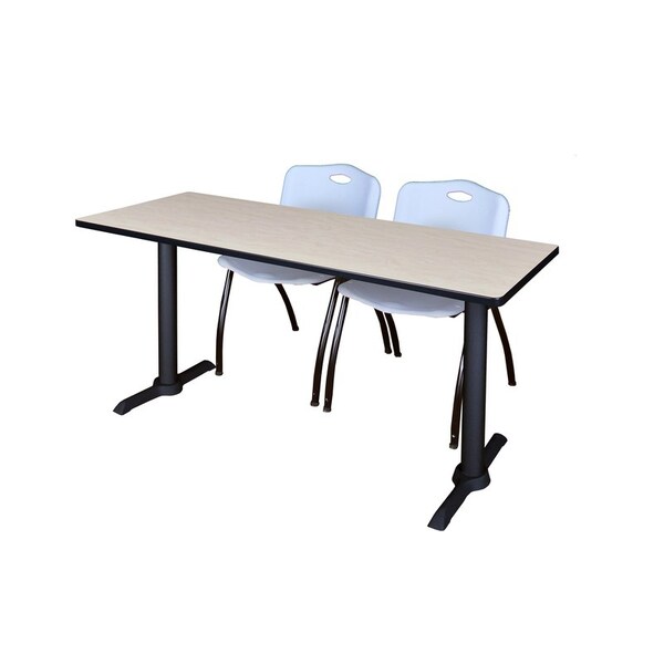 Cain Rectangle Tables > Training Tables > Cain Training Table & Chair Sets, 72 W, 24 L, 29 H, Maple - MTRCT7224PL47GY