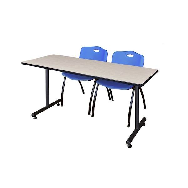 Kobe Rectangle Kobe Trng Table, w/2M Stack Chairs, 66x30", 66" W, 29" H, Laminate Top, Maple - MKTRCT6630PL47BE