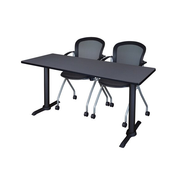 Cain Rectangle Tables > Training Tables > Cain Training Table & Chair Sets, 60 W, 24 L, 29 H, Grey - MTRCT6024GY23BK