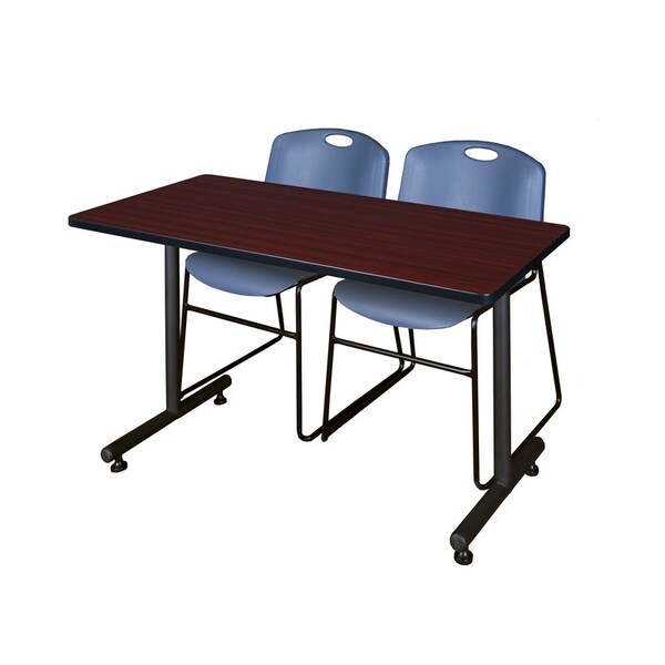 Kobe Rectangle Tables > Training Tables > Kobe Training Table & Chair Sets, 48 W, 30 L, 29 H, Mahogany - MKTRCT4830MH44BE