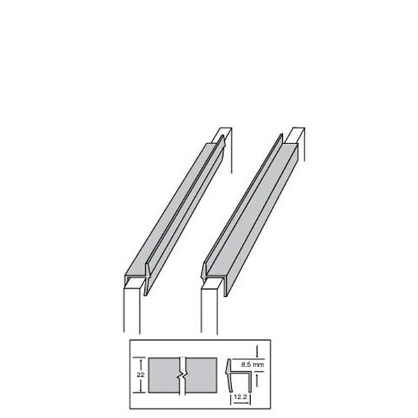 Custom Plastics Business Custom Plastics CPF 325002 Hanging File Rail; Black - 2 ft. & 0.5 in. - CPF 325002
