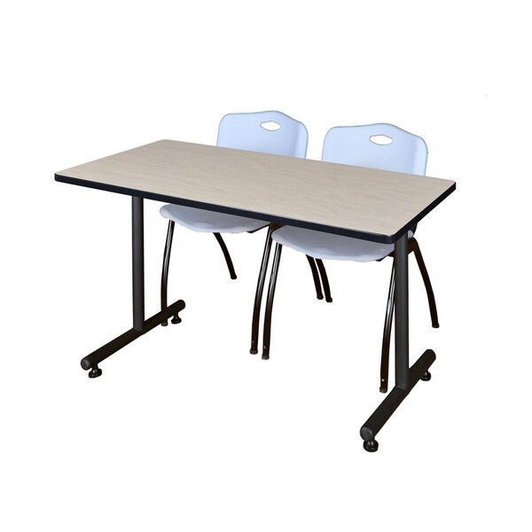 Kobe Rectangle Tables > Training Tables > Kobe Training Table & Chair Sets, 48 W, 30 L, 29 H, Maple - MKTRCT4830PL47GY