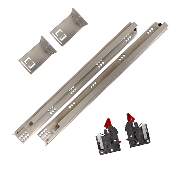 3300 Series Drawer Slide, 15 in., Undermount, Full Extension, Soft Close, PK 6 - 39.3300.15X6