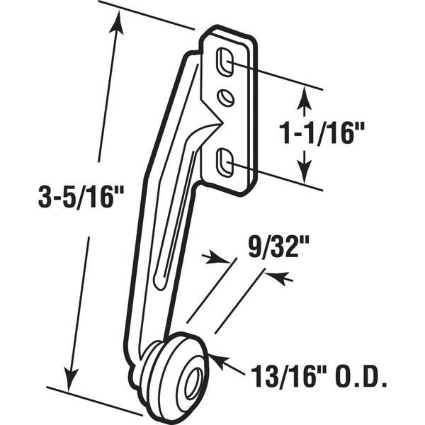 Prime-Line Prime-Line 3-21/64 in. L Steel Center Guide Drawer Track Roller 1 pk - 22797