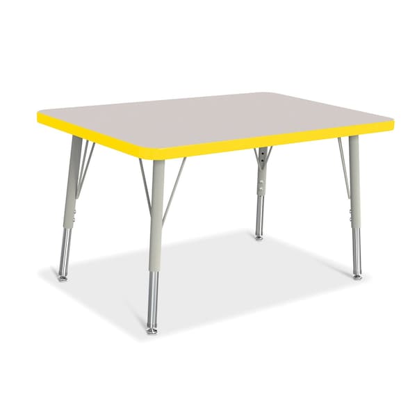 Jonti-Craft Berries Rectangle Activity Table, 24 in. x 36 in., E-height, Freckled Gray/Yellow/Gray - 6478JCE007