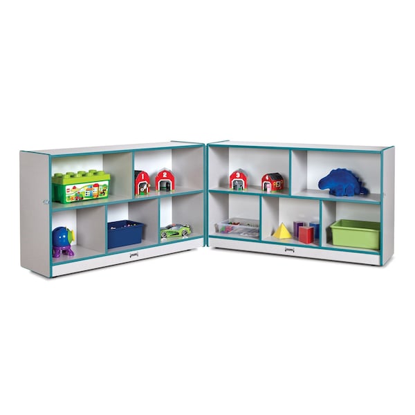 Jonti-Craft Rainbow Accents Low Mobile Fold-n-Lock, Teal - 0292JCWW005
