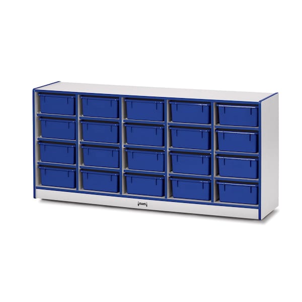 Jonti-Craft Rainbow Accents 20 Tub Mobile Storage, with Tubs, Blue - 4021JCWW003