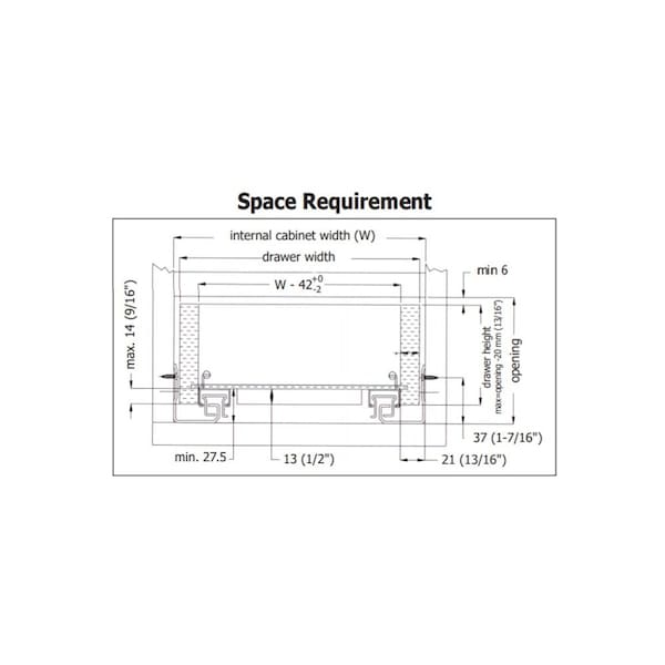 King Slide Undermount Soft Close - 9 in. 1A68F - for 5/8 in. 16mm drawer thickness, PR - 1A68F229