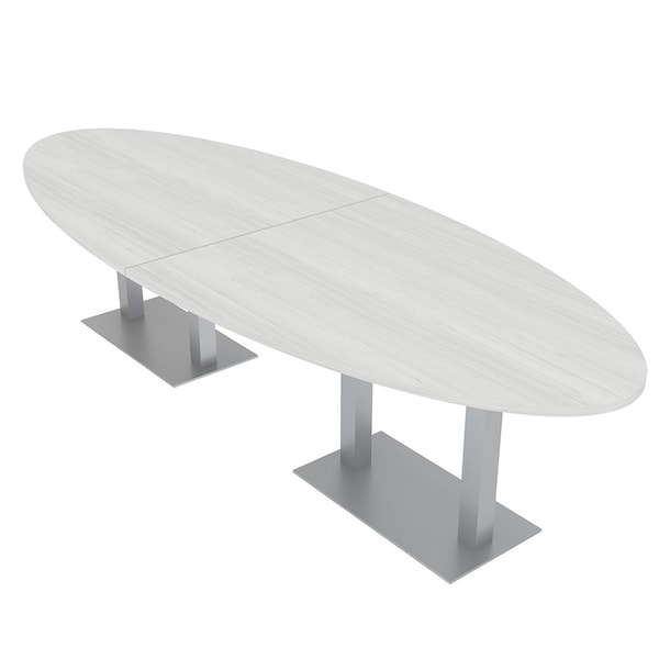 Skutchi Designs 45 in W, 144 in L, 29 in H, Engineered Wood Top, White - HAR-OVL-46X143-DOU-WHCYPRESS