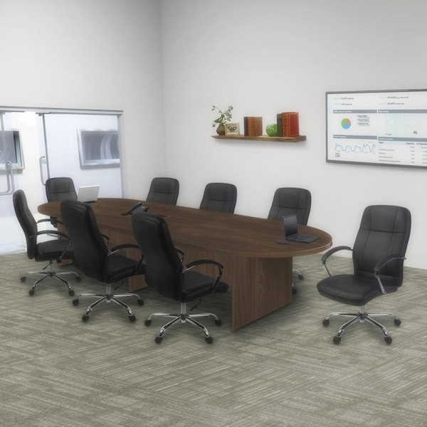 Regency Legacy 12 ft. Racetrack Laminate Conference Table with Charging Port, Neo Walnut - LCTRT14452NW