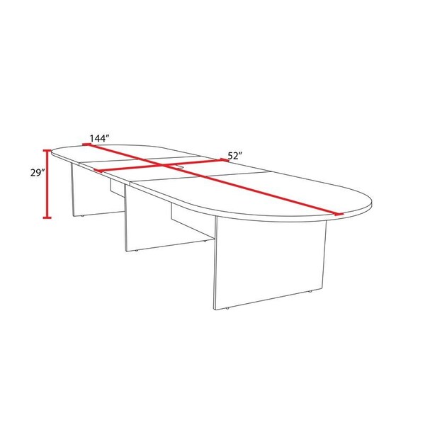 Regency Legacy 12 ft. Racetrack Laminate Conference Table with Charging Port, Neo Walnut - LCTRT14452NW