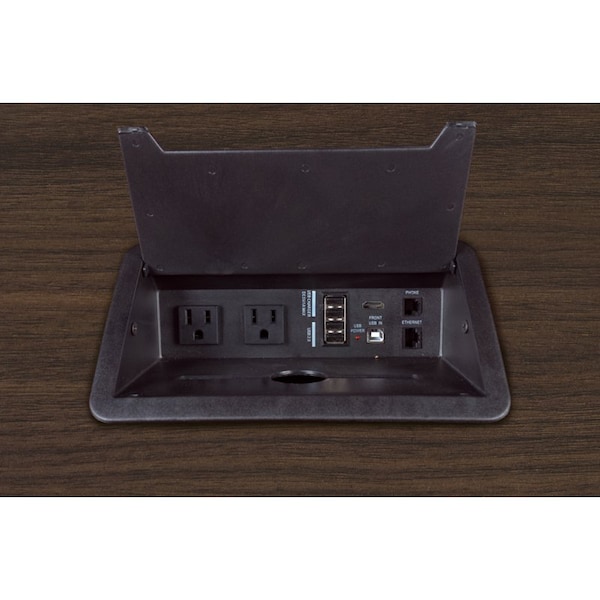 Regency Legacy 12 ft. Racetrack Laminate Conference Table with Charging Port, Neo Walnut - LCTRT14452NW