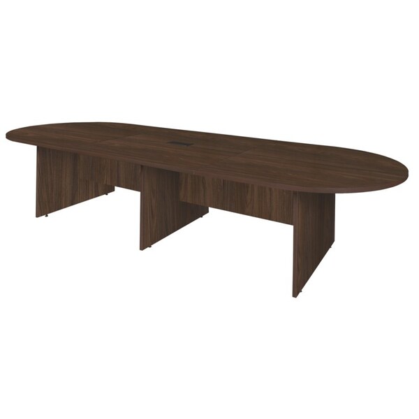Regency Legacy 12 ft. Racetrack Laminate Conference Table with Charging Port, Neo Walnut - LCTRT14452NW