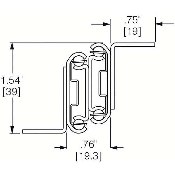 Accuride Drawer Slide, Bracket, Over Travel, Soft Close, PK2, 1/2"W - C 301 -2590-22D