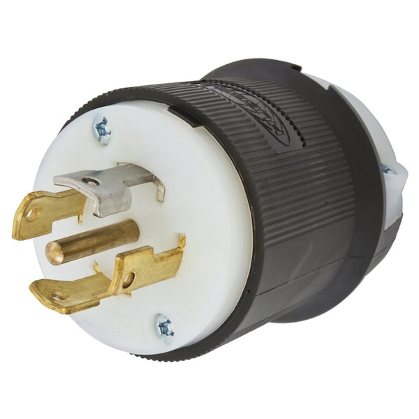 Dispositivos de bloqueo de Hubbell Wiring Device-Kellems, Twist-Lock®, Industrial, Macho, 30A 3 fases 347/600V CA, 4 polos 5 cables con puesta a tierra, L23-30P, Terminal de tornillo, Negro y Blanco - HBL2831
