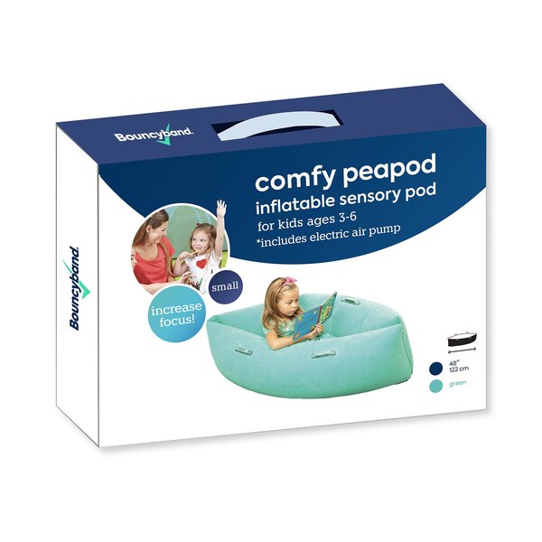 Bouncybands Comfy Peapod Inflatable Sensory Pod, 48in, Ages 3-6, Green - PD48GR
